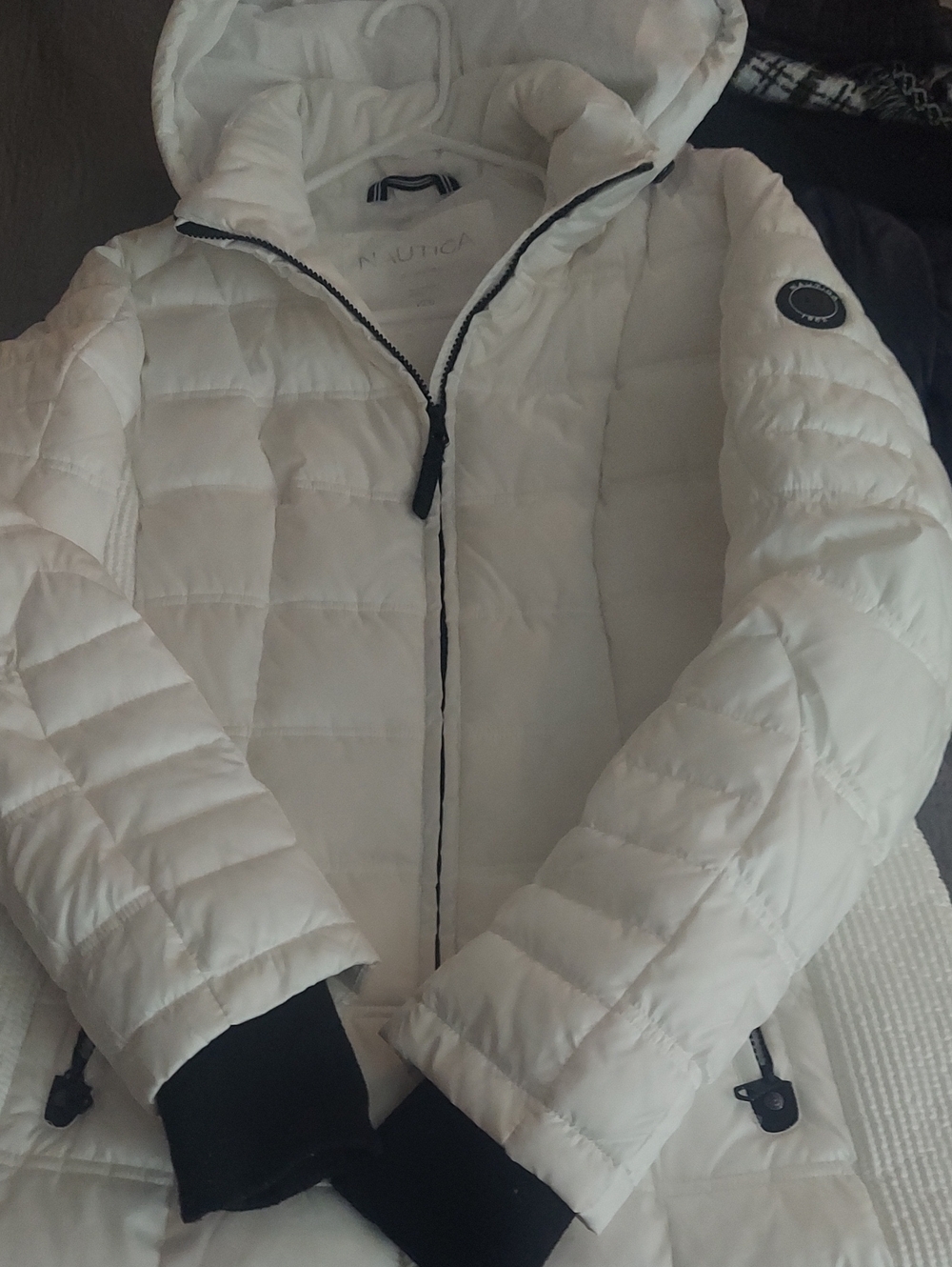 Nautica White Hooded Puffer Coat NWOT